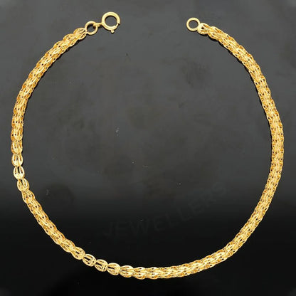 Gold Wheat Chain Bracelet 21Kt - Fkjbrl21K2245 Bracelets