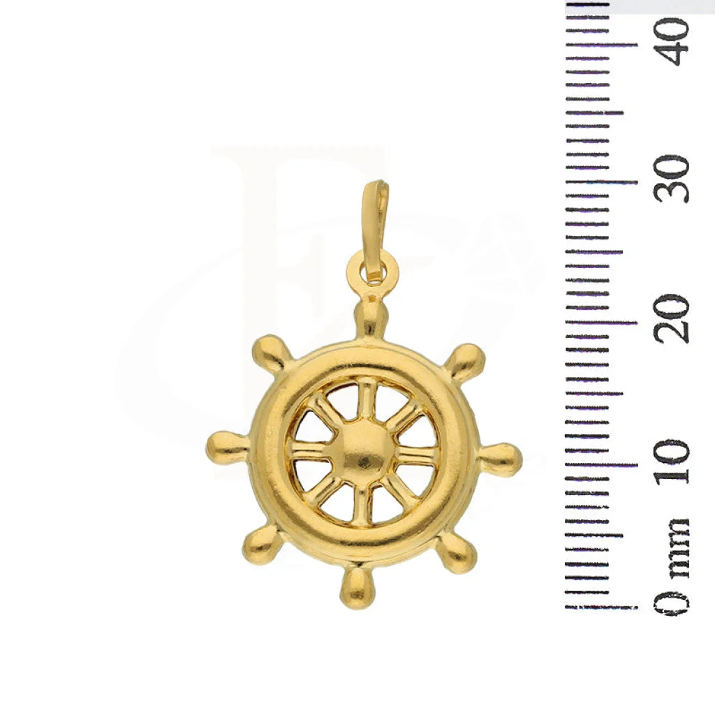 Gold Wheel Pendant 22Kt - Fkjpnd22K3165 Pendants