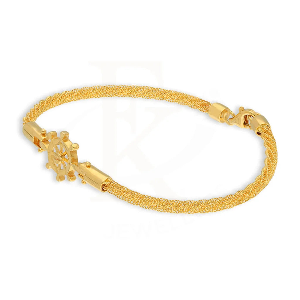 Gold Wheel Shaped Bracelet 22Kt - Fkjbrl22K5034 Bracelets