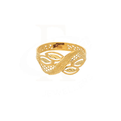 Gold Zirconia Leaf Ring 21Kt - Fkjern18Km8411 Rings