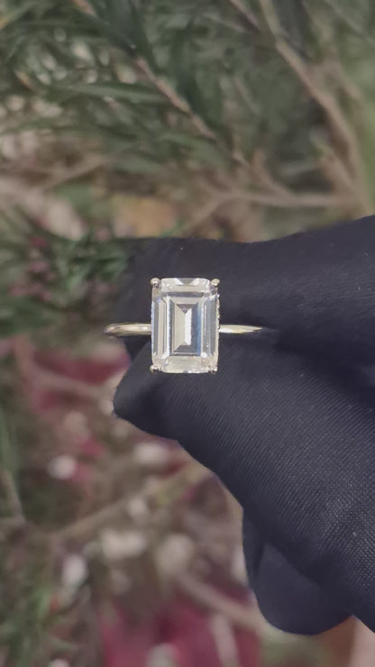 Sterling Silver 925 Square Solitaire Ring - FKJRNSL10972