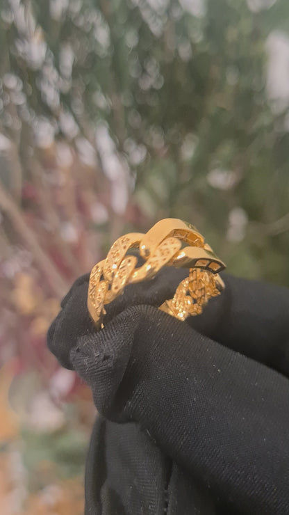 Gold Intricate Link Ring 21KT - FKJRN21KM10895