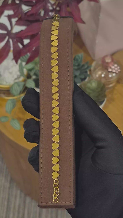 Gold Hearts Bracelet 21KT - FKJBRL21KM11745