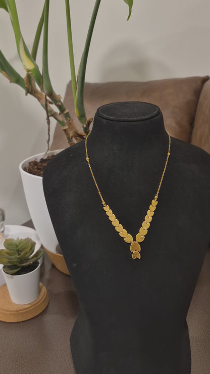 Gold Heart-Shaped Chic Necklace 21KT - FKJNKL21KM12216
