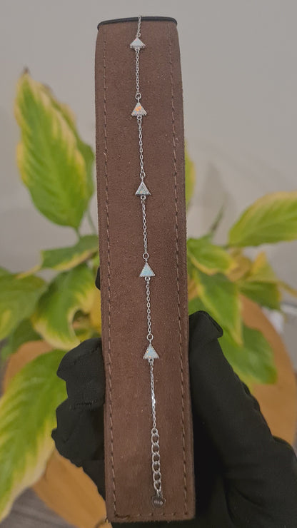 Sterling Silver 925 Triangle Charm Bracelet - FKJBRLSL10540