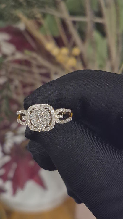 Round Brilliant Cut Diamonds Ring in 18KT Yellow Gold - FKJRN18KMD12108