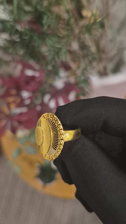 Gold Turkish Design Ring 21KT - FKJRN21KM11759