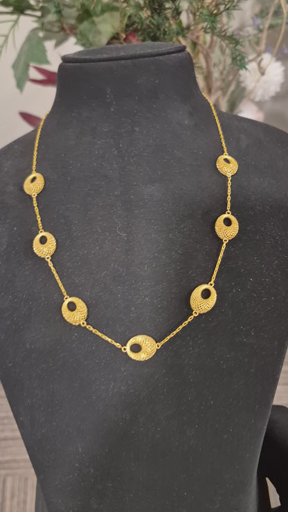 Gold Classic Turkish Necklace 21KT - FKJNKL21KM11800