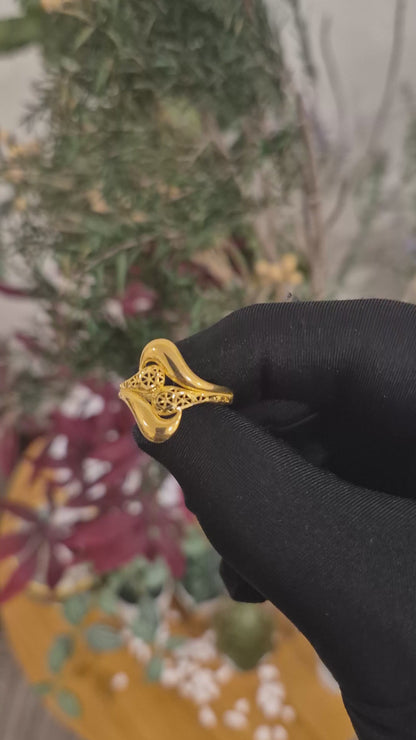 Gold Turkish Design Ring 21KT - FKJRN21KM11891