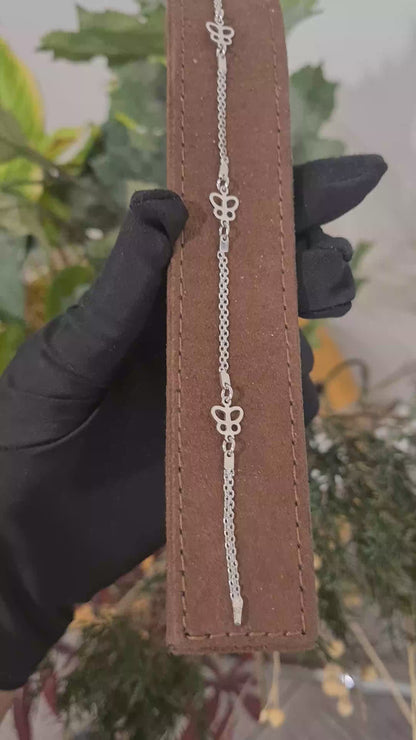 Sterling Silver 925 Butterfly Design Bracelet - FKJBRLSL10648