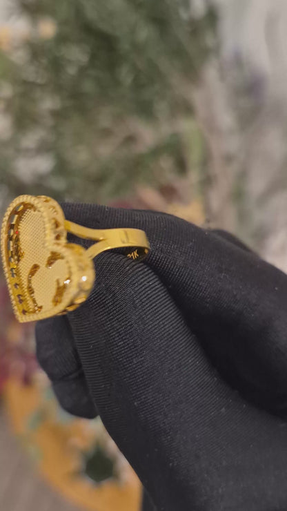 Gold Mother & Daughter Ring 21KT - FKJRN21KM11817
