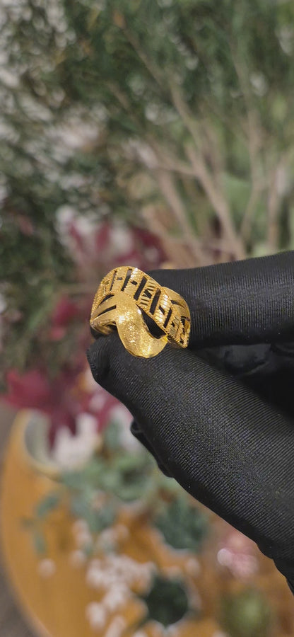 Gold Infinity Weave Ring 21KT - FKJRN21KM11168