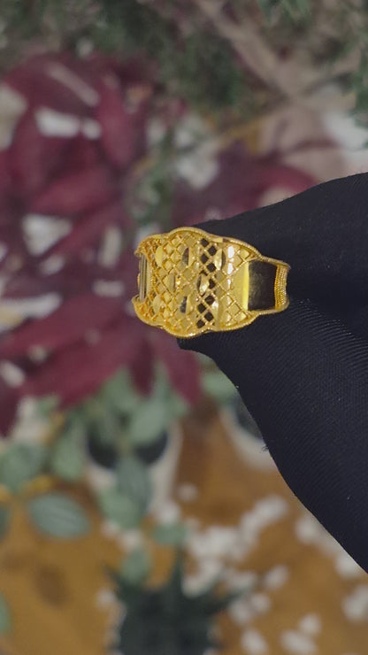 Gold Turkish Design Ring 21KT - FKJRN21KM11697