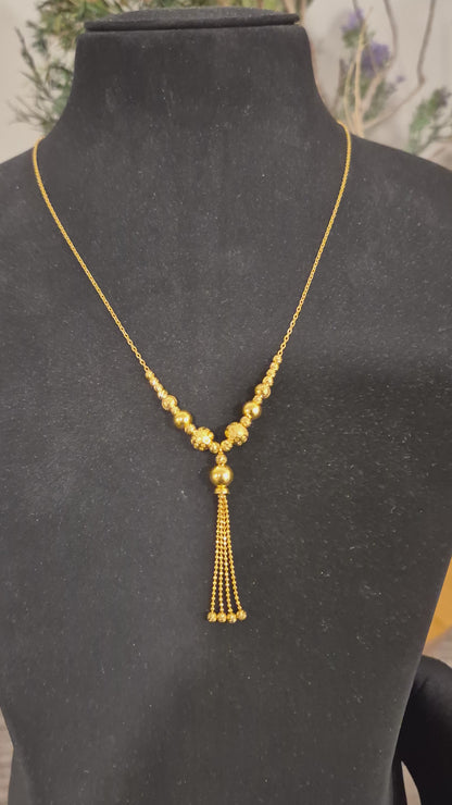 Gold Tassel Necklace 21KT - FKJNKL21KM12008