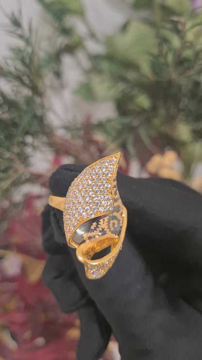 Gold Cocktail Ring 21KT - FKJRN21KM10488