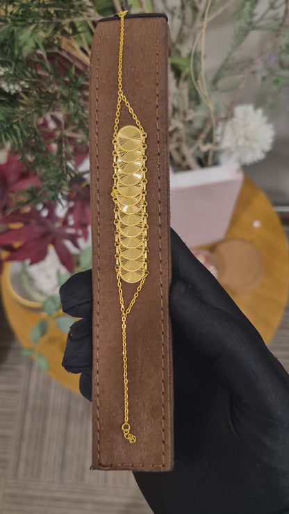 Gold Lira Coin Layer Bracelet 21KT - FKJBRL21KM11676