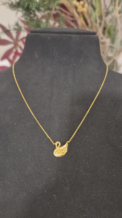 Gold Swan Necklace 21KT - FKJNKL21KM12045