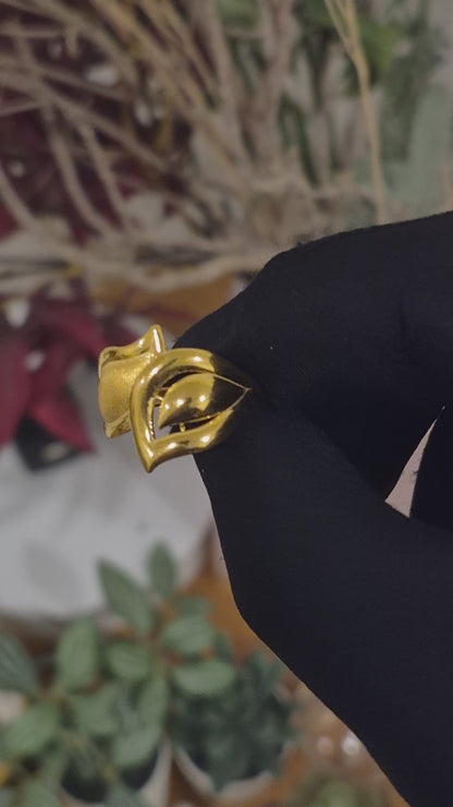 Gold Elegant Design Ring 21KT - FKJRN21KM11950