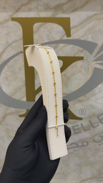 Gold Faceted Bead Bracelet 21KT - FKJBRL21KM8358