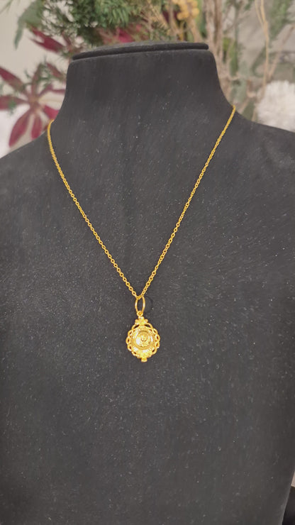 Gold Turkish Design Necklace (Chain With Pendant) 21KT - FKJNKL21KM11730