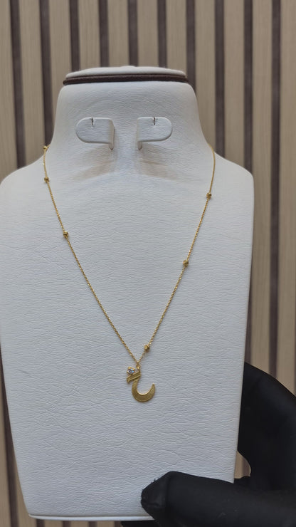 Gold Arabic Alphabet خ Necklace 21KT - FKJNKL21K2136