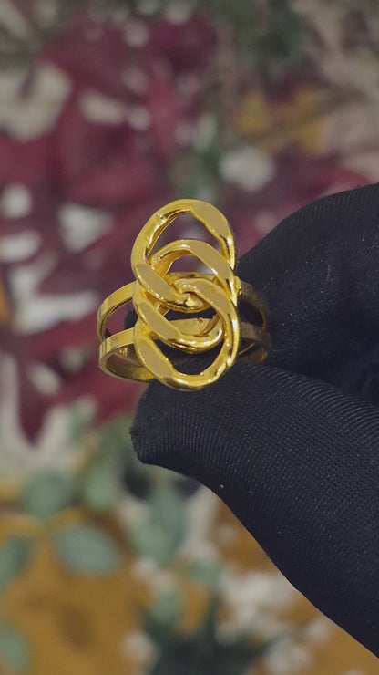 Gold Stylish Ring 21KT - FKJRN21KM11699