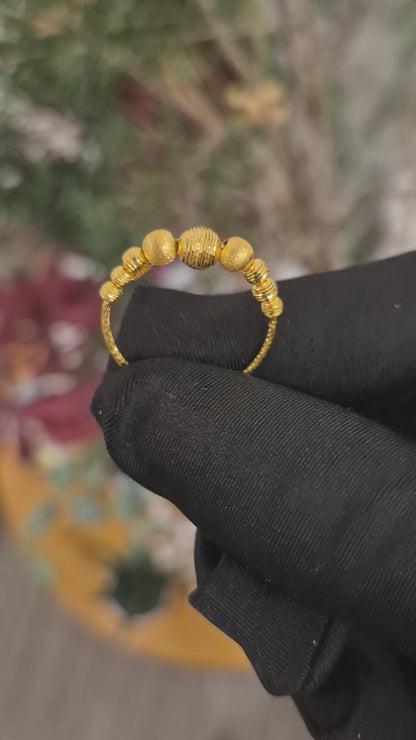 Gold Beads Design Ring 21KT - FKJRN21KM11762