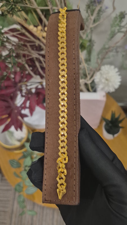 Gold Cuban Bracelet 21KT - FKJBRL21KM12182