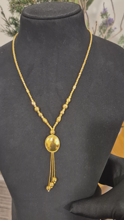 Gold Tassel Necklace 21KT - FKJNKL21KM12089