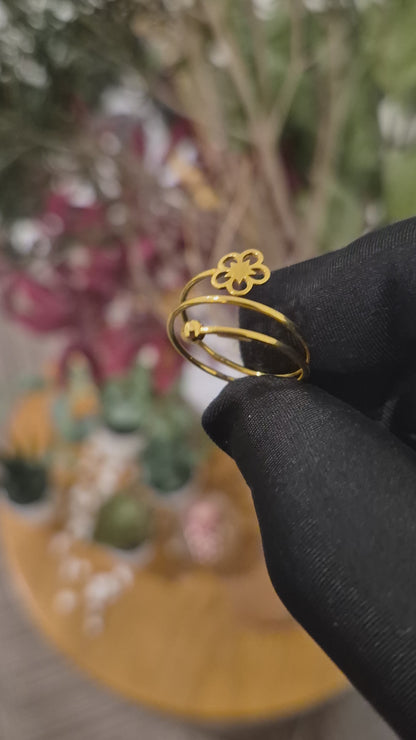 Gold Spiral Ring 21KT - FKJRN21KM11788