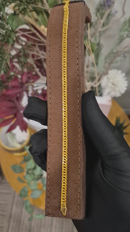 Gold Curb Bracelet 21KT - FKJBRL21KM12063