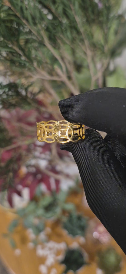 Gold Geometric Loop Ring 21KT - FKJRN21KM11128