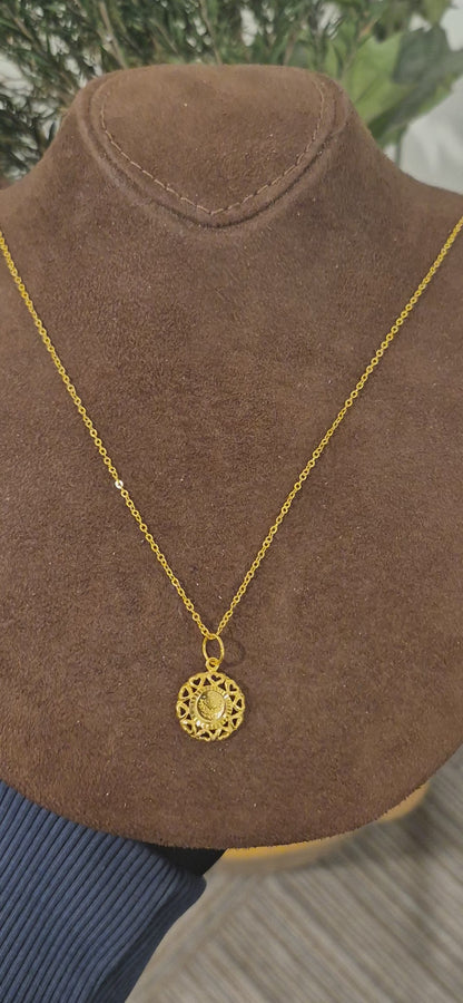 Gold Coin Design Necklace 21KT - FKJNKL21KM11340
