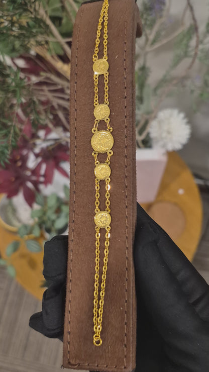 Gold Elegant Coin Layer Bracelet 21KT - FKJBRL21KM11643