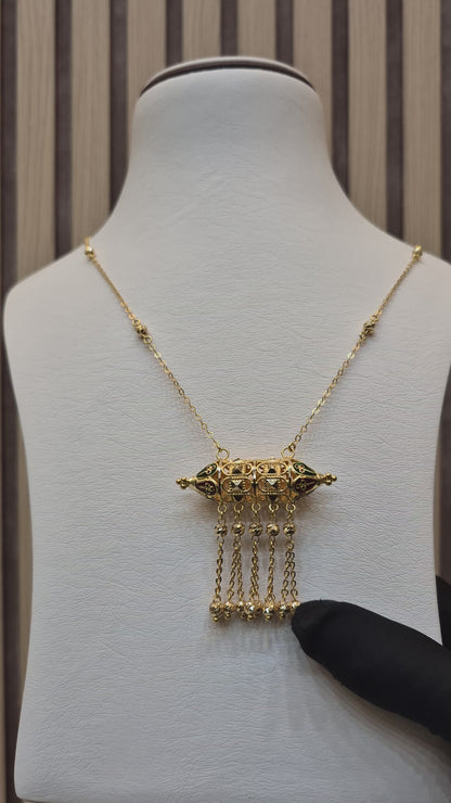 Gold Antique Drape Necklace 21KT - FKJNKL21KM10370