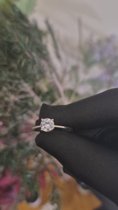 Sterling Silver 925 Timeless Square Cut Solitaire Ring - FKJRNSLM12314