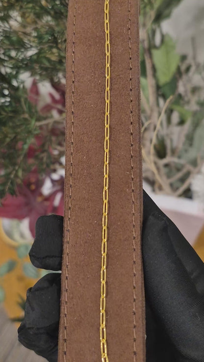 Gold Slim Link Bracelet 21KT - FKJBRL21KM11493