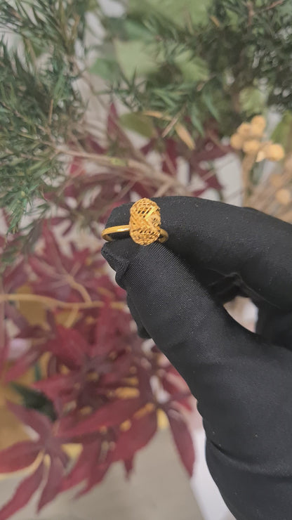 Gold Turkish Design Ring 21KT - FKJRN21KM10446