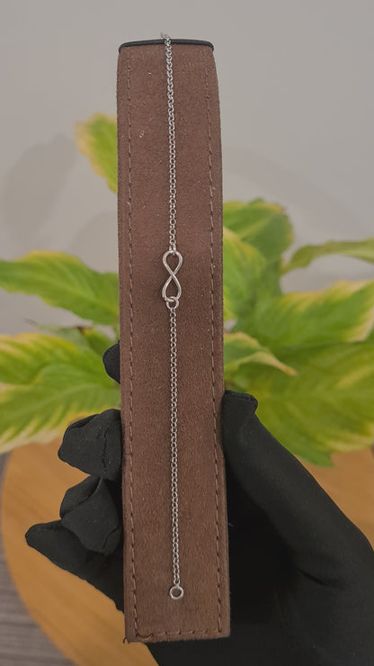 Sterling Silver 925 Infinity Charm Bracelet - FKJBRLSL10556