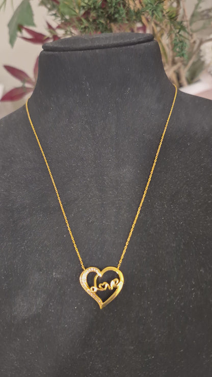 Gold Love Necklace 21KT - FKJNKL21KM11853