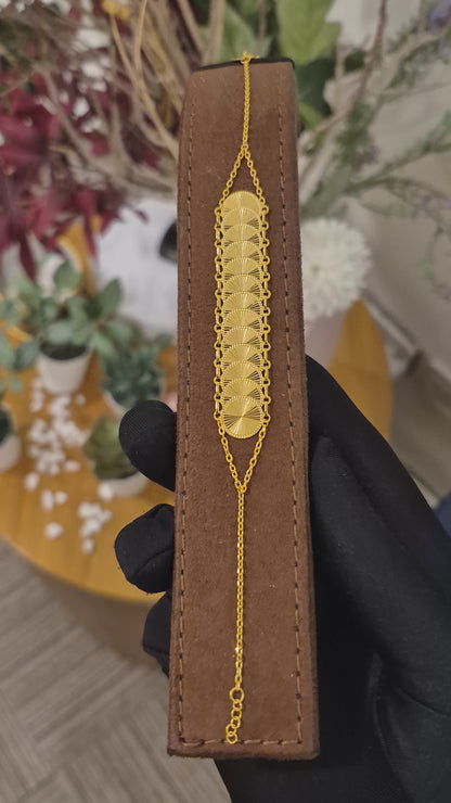 Gold Classic Turkish Lira Bracelet 21KT - FKJBRL21KM11682