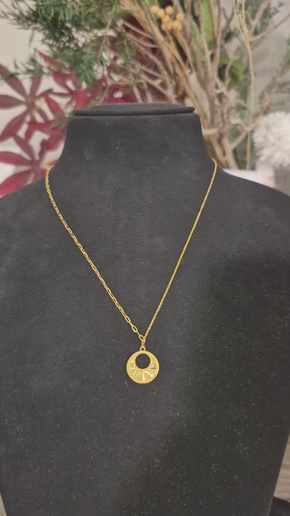 Gold Minimalist Necklace 21KT - FKJNKL21KM12041