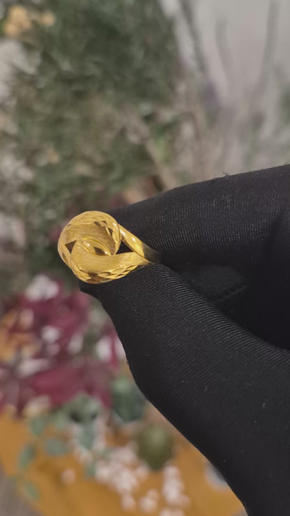 Gold Classic Design Ring 21KT - FKJRN21KM11888
