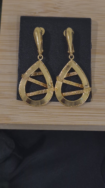 Gold Hanging Earrings 21KT - FKJERN21KM11725