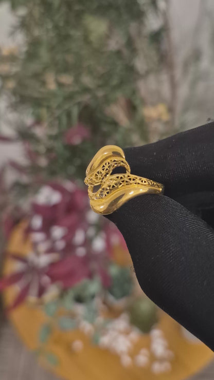 Gold Turkish Design Ring 21KT - FKJRN21KM11895