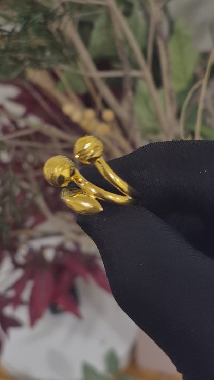Gold Elegant Design Ring 21KT - FKJRN21KM11964