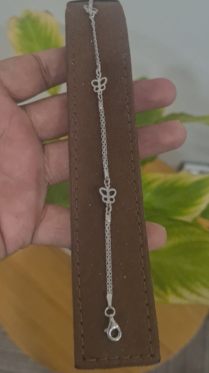 Sterling Silver 925 Dainty Butterfly Bracelet - FKJBRLSL10591