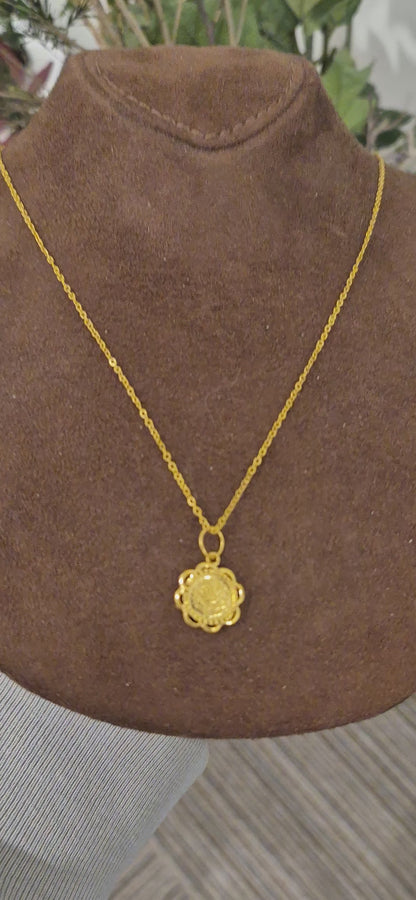 Gold Designer Lira Necklace 21KT - FKJNKL21KM11319