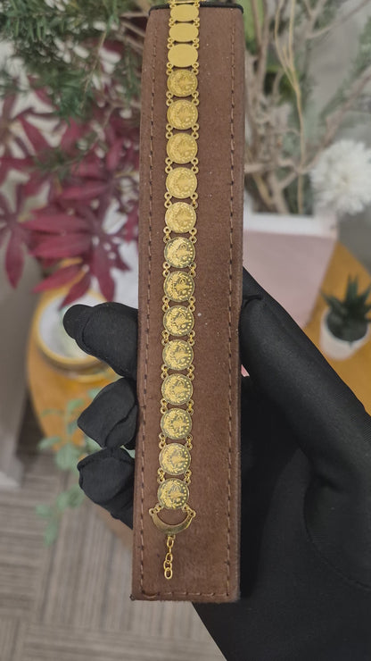 Gold Turkish Lira Bracelet 21KT - FKJBRL21KM12188