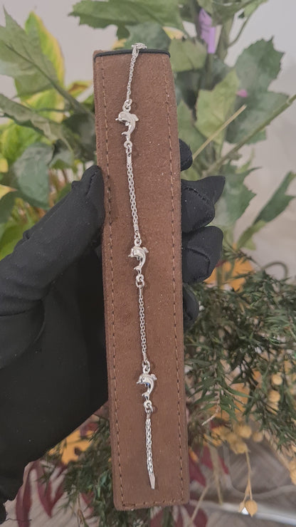 Sterling Silver 925 Dolphin Bracelet - FKJBRLSL10654